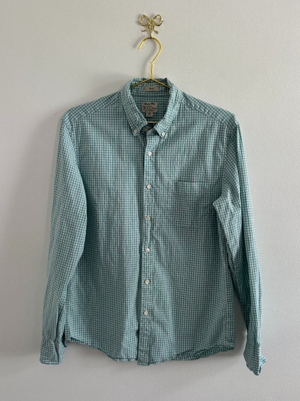 Men's J.Crew Blue Gingham Shirt | Size M